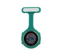 SagaSave Orologio da infermiera digitale, per donne e uomini, multi funzione, design di controllo delle infezioni, orologio da tasca in silicone con moschettone a clip per infermiere, Blu ciano.