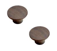 SagaSave Pomelli rotondi per cassetti, 40 mm, in legno di noce nero, a foro singolo, per armadietti, cassetti, credenze, cucine, porte, 1 confezione