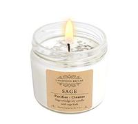 Sage - Candela di salvia bianca con foglie di salvia naturale, purifica e deterge, grande candela di soia in una scatola kraft