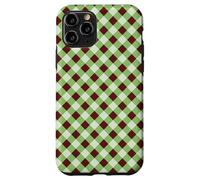 Sage Green and Brown Gingham Pattern Trendy Classic Plaid Custodia per iPhone 11 Pro