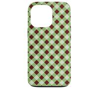 Sage Green and Brown Gingham Pattern Trendy Classic Plaid Custodia per iPhone 13 Pro