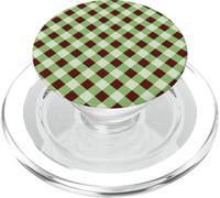 Sage Green and Brown Gingham Pattern Trendy Classic Plaid PopSockets PopGrip per MagSafe