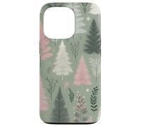 Sage Green Cute Pink Christmas Tree Holiday Christmas Themed Custodia per iPhone 13 Pro