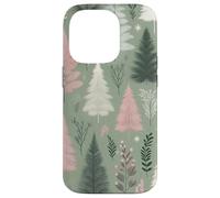 Sage Green Cute Pink Christmas Tree Holiday Christmas Themed Custodia per iPhone 14 Pro