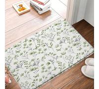 Sage Green Flower Watercolor Flower Butterfly Rustic Nature Spring Plant Modern Zerbino Ingresso Morbido Tappeto Entrata Antiscivolo Tappeto Da Bagno Per Interno Esterno Vasca 40X60Cm