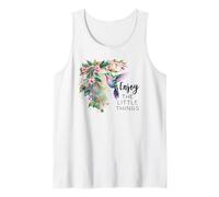 Sage Green Hummingbird Enjoy The Little Things Humming Bird Canotta