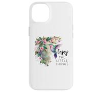 Sage Green Hummingbird Enjoy the Little Things Humming Bird Custodia per iPhone 14 Plus
