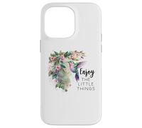 Sage Green Hummingbird Enjoy the Little Things Humming Bird Custodia per iPhone 14 Pro Max