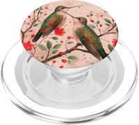Sage Green Wildflower Hummingbird Pink Humming Bird Flower PopSockets PopGrip per MagSafe
