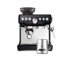 Sage - The Barista Express - Macchina Caffè Espresso con Cono Integrato, Pre-infusione a Bassa Pressione e Lancia Vapore Manuale per il Latte - Tartufo Nero, Lattiera 'Temp Control'