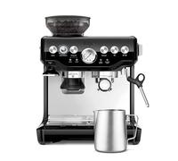 Sage - The Barista Express - Macchina Caffè Espresso con Macinacaffè a Cono Integrato (16 impostazioni), Pre-infusione a Bassa Pressione e Lancia Vapore Manuale per il Latte - Sesamo Nero - Lucido
