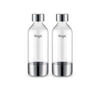 Sage - Bottiglie InFizz da 1 litro, compatibili con il produttore di soda domestico InFizz Fusion - Confezione da 2, Acciaio Inox Spazzolato