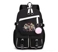 Sageam Anime Kimetsu No Yaiba Zaini, Tanjiro Zaino casual per la scuola, Borse a zainetto w/USB Charging Port con portachiavi per ragazze