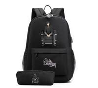 Sageam Anime Solo Leveling Zaino Scuola, Zainetti per bambini, Studente Zaino con Set Penna Astuccio, con Blocco Della Password