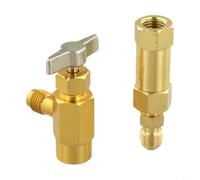 SageFurned 2 pezzi di riempimento freddo per valvola di sicurezza a innesto rapido, adattatore R410A per condizionatore d'aria R22, connettore refrigerante in rame con funzionamento con una sola mano