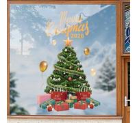 SageFurned Adesivo natalizio per finestre e porte in vetro, rimovibile, 40 x 60 cm, verde, confezione da 2 con tecnologia statica