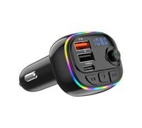 SageFurned Auto per trasmettitore FM, trasmissione musicale wireless 5.4, doppia porta USB 5V3A, funzione vivavoce, luce LED, lettore MP3