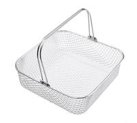SageFurned Cestello quadrato in acciaio inossidabile per friggitrice ad aria con manico facile da sollevare per friggitrici ad aria da 5,8 QT 6QT, cestino in rete in acciaio 304 per uso alimentare