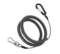 SageFurned Cordino retrattile a spirale per pesca, guinzaglio di sicurezza a spirale con chiusura a moschettone, carico 25 kg, TPU+filo di acciaio, estensione da 1,5 m (31-150 cm), per canne e