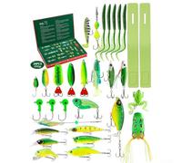 SageFurned Esca da pesca Calendario dell'Avvento 24 giorni di esche in metallo di alta qualità, esche d'acqua dolce e salata, regalo di Natale per conto alla rovescia per i pescatori, 34,7 x 22,3 cm