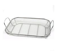 SageFurned Griglia per barbecue in acciaio inox di alta qualità, 38 x 28 cm, rete resistente per verdure, carne e frutti di mare, strumento essenziale per cucinare all'aperto