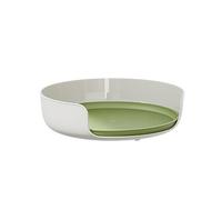 SageFurned Lazy Susan - Vassoio girevole antiscivolo per spezie, cosmetici e snack, 27,9 cm, colore: bianco e verde