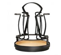 SageFurned Portabicchieri rotante con 6 ganci per piano di lavoro della cucina e tavolo da pranzo per migliorare l'organizzazione della vetreria e l'uso dello spazio (nero)