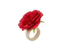 SageFurned Portatovaglioli eleganti con motivo floreale, confezione da 6 pezzi, per matrimoni, banchetti e occasioni speciali, in plastica e materiale spago, 9 x 7 cm