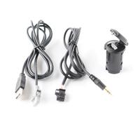 SageFurned Presa audio AUX+USB per auto con cavo di prolunga da 150 cm, compatibile con Peugeot 207/308 e Citroën C4, ABS nero per installazione di controllo centralizzato, OEM 96656713XT