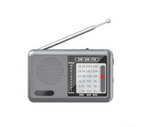 SageFurned Radio digitale compatta AM FM a onde corte ricaricabile, batteria da 1200 mAh, ricezione eccellente, design leggero in ABS per l'ascolto in movimento (grigio)