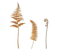 SageFurned Set di 3 paletti rustici in metallo per felci, in ferro battuto, ornamenti per piante per esterni, piante artificiali a terra con altezze a strati, 41 cm, 26 cm, 25 cm