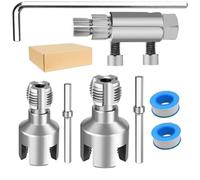 SageFurned Set di utensili per filettatura per tubi da 1/2" e 3/4", filettatura interna ed esterna con estrattore, in metallo per PPR PVC MPP