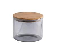 SAGELSHN Barattoli Cucina Robusto 3 Pezzi di Barattoli Vetro Rotondi Moderni con Coperchi for Conservare Gli Alimenti Contenitori Ermetici per Alimenti(10x8.5cm)