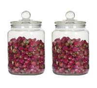 SAGELSHN Barattoli Cucina Robusto Set di 2 Barattoli for Biscotti in Vetro, Grandi in con Coperchi, Contenitori Ermetici for La Conservazione Contenitori Ermetici per Alimenti(22x13.8cm)