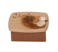 SAGELSHN Carillon in Legno, Piccolo Fonografo con Coperchio A Ribalta, Ornamento da Tavolo(Bruin)