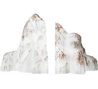 SAGELSHN Fermalibri per Biblioteca Fermalibri Scultura di Montagna Fermalibri Decorativi Fermalibri Astratti Libri da Tenere per Scaffali Pesanti Reggilibri Portalibri(White)