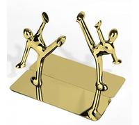 SAGELSHN Fermalibri per Biblioteca Reggilibri Creativo Kung Fu Villain Book Ends Porta Libri in Metallo Ornamento Decorativo da Tavolo Reggilibri Portalibri(Gold)