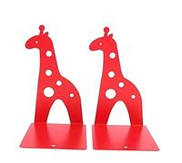 SAGELSHN Fermalibri per Biblioteca Scaffale per Libri da Lettura con Fermalibri in Metallo 2 Pezzi Reggilibri Portalibri(Rot)