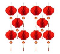 SAGELSHN Lanterne Cinesi Giardino 10 Set di Decorazioni Lanterne Cinesi con Nappe for Le Forniture del Festival Primavera Lanterne di Carta(30cm)