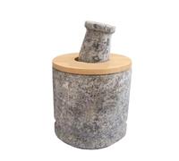 SAGELSHN Mortaio con Pestello Cucina Mortaio in Pietra for Uso Domestico, Pestello for Aglio in Pietra Blu, Manuale da Cucina, Set di Pestelli for Schiacciare L'aglio Mortaio per Pesto(12x11cm)