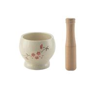 SAGELSHN Mortaio con Pestello Cucina Pesta Aglio in Ceramica, Tritatutto da Cucina, Macina Aglio Domestico, Set Mortaio for Aglio Mortaio per Pesto(Rot)