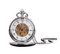 SAGELSHN Orologio da Taschino Numeri Orologi Da Tasca Con Quadrante Meccanico A Numeri Catene, Carica Manuale A Doppia Apertura Festa del Papà