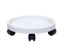 SAGELSHN Sottovaso con Ruote Balcone Carrello for Piante con Ruote Supporto for Mobile Adatto for Uso Interno Ed Esterno Porta Piante Interno(White,29cm)