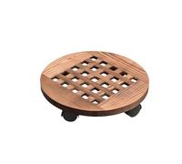 SAGELSHN Sottovaso con Ruote Balcone Carrello Rotondo for Piante con Ruote Rimovibili E Bloccabili for Uso Interno Ed Esterno Porta Piante Interno(Bruin,40cm)