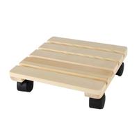 SAGELSHN Sottovaso con Ruote Balcone Vassoio for Fiori, Ruota Universale, Quadrato, Base Mobile in Legno Spesso, Balcone, Esterno, Ripiano All'aperto Porta Piante Interno(Yellow,25cm)