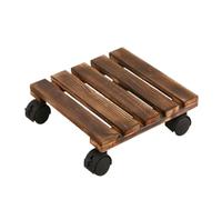 SAGELSHN Sottovaso con Ruote Balcone Vassoio for Fiori, Ruota Universale, Quadrato, Base Mobile in Legno Spesso, Balcone, Esterno, Ripiano All'aperto Porta Piante Interno(Bruin,30cm)