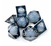 Sage's Portal Souls Liquid Core 7-PC Sharp Edge Resin Polyhedral DND Dice Set for Dungeons and Dragons Dice RPG Tabletop TTRPG (Winter Souls)