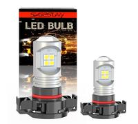 SageSunny 5202 5201 H16 PS24W PS19W LED Lampadina per fendinebbia 6000K Bianco Xeno di Ricambio per Luci di Marcia Diurna DRL o Alogene Fendinebbia, Confezione da 2, 18 mesi di garanzia