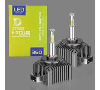 SageSunny D1S Lampadina LED 55W 360° Emissione Bianca 6000k Kit di Conversione per Fari Auto, Confezione da 2-24 Mesi di Garanzia