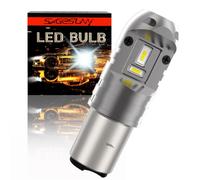 SageSunny Lampada LED BA20D h6 S2 Faro Motociclo 12V-60V AC/DC,Lampada Anabbaggiante/Abbagliante LED 18W 2000LM 6500K Bianco Freddo, Canbus Senza Errori Non-polarità,1 confezione,18 Mesi di Garanzia